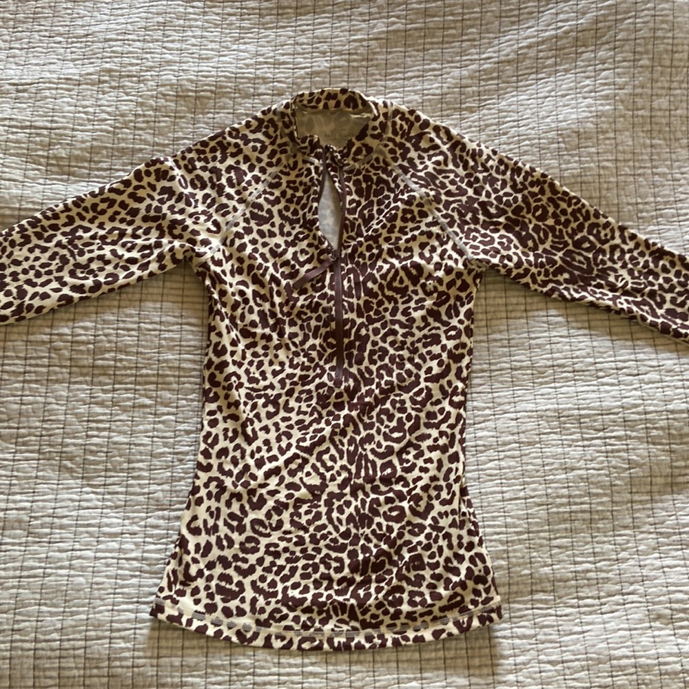 J. Crew Leopard Print Rash Guard, Xs. Nwot - image 3